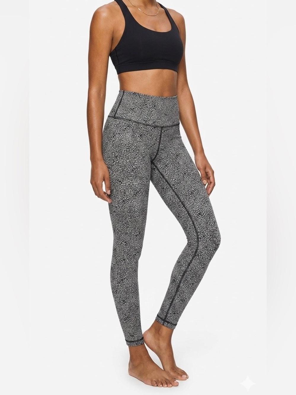 Lululemon Wunder Under Pant Size 2 in Plush Petal Deep Coal Ghost Black/White